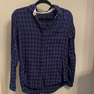 Black and blue checkered flannel